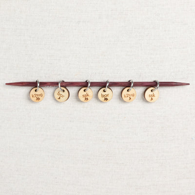 Katrinkles Wood Sock Instruction Stitch Markers, 6 ct.